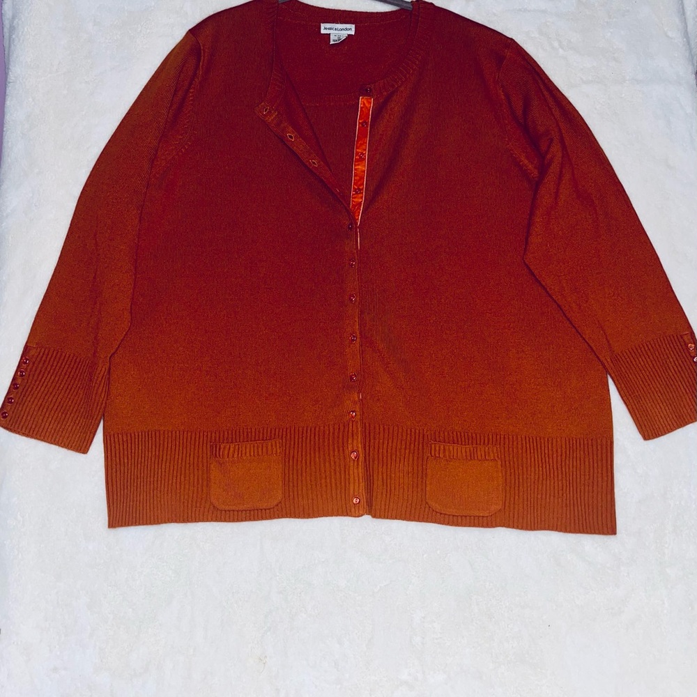 Jessica London Warm Rust Cardigan